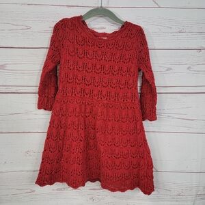 Cat & Jack 5t Red Sparkle Knit Girls Dress
